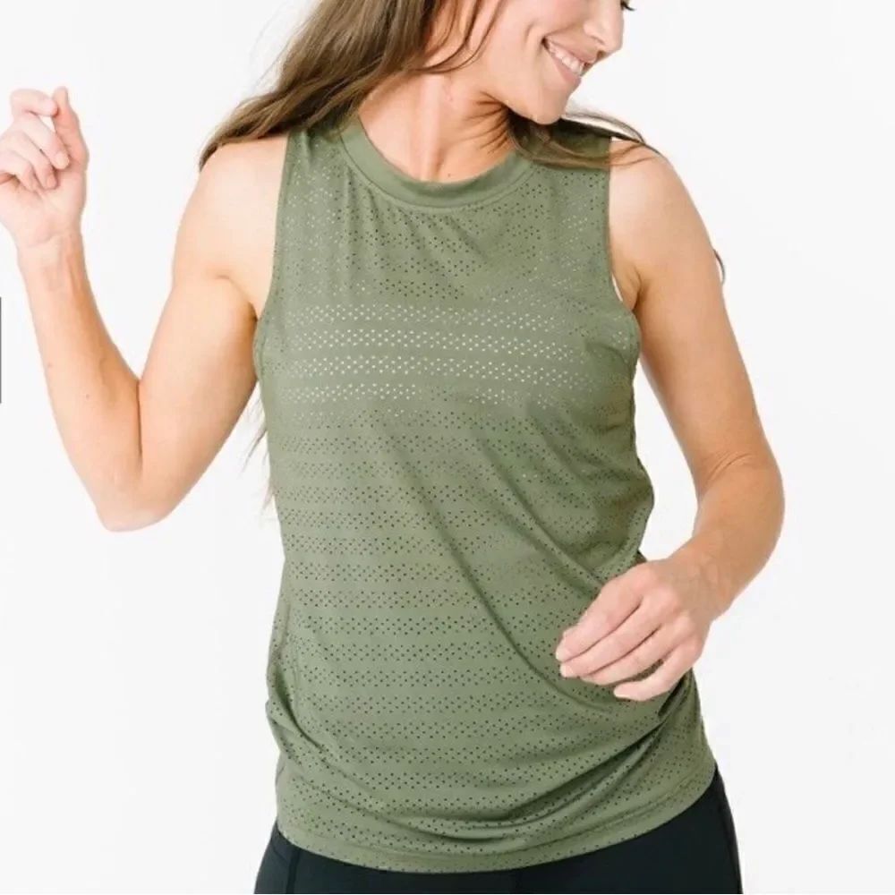 Zyia active olive chill tank RC workout top
